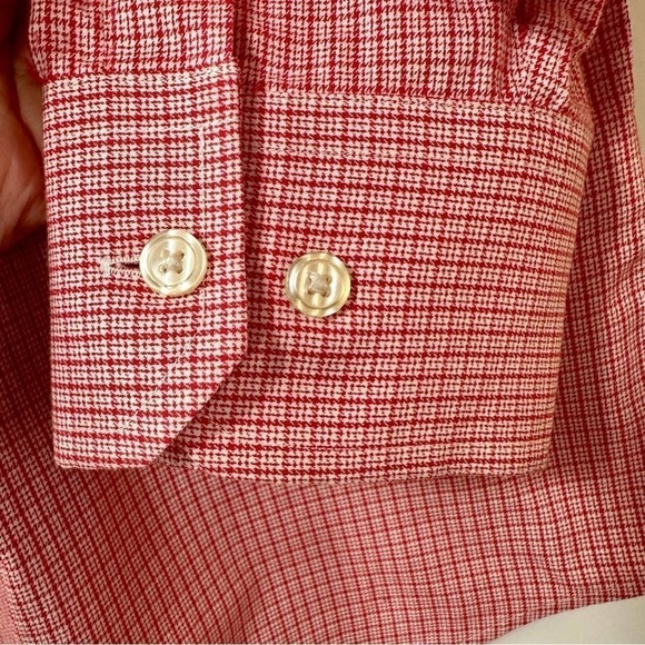 Banana Republic Men's Non-Iron Standard Fit Long Sleeve Plaid Red Shirt Size Lg - Picture 3 of 4